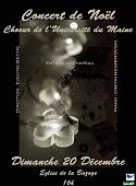 affiche concert de Noël Choeur de l'Université du Maine - La Bazoge - Evelyne Béché