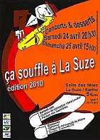 affiche concert Ca souffle à la Suze - Choeur de l'Université du Maine, Ophonius, Evelyne Béché - La Suze-sur-Sarthe