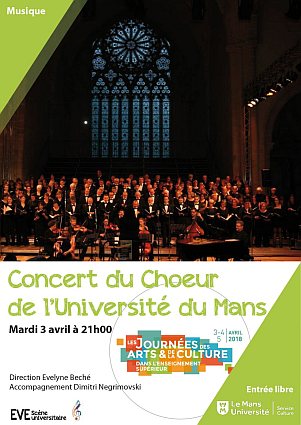 Concert du Choeur de l'Université du Mans, mardi 3 avril 2018, EVE, campus de l'Université du Mans (Sarthe, France)
