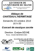 concert chant sacré choeur de l'Université du Maine, 3 octobre 2010, Château l'Hermitage (Sarthe)