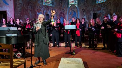 Concert du Choeur de l'Universit� du Mans dirig� par Evelyne B�ch�. Eglise Saint-Lazare, Le Mans - 7 avril 2024