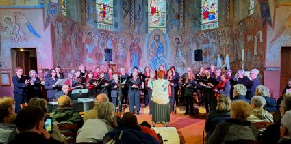 Concert du Choeur de l'Universit� du Mans dirig� par Evelyne B�ch�. Eglise Saint-Lazare, Le Mans - 7 avril 2024