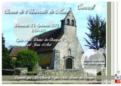 Concert du Choeur de l'Universit&eacute; du Maine dirig&eacute; par Evelyne B&eacute;ch&eacute; - Saint-Jean d'Ass&eacute; - 21 septembre 2104