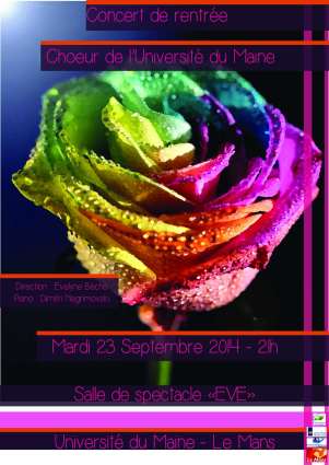 Concert de rentr&eacute;e du Choeur de l'Universit&eacute; du Maine, direction Evelyne B&eacute;ch&eacute; - 23 septembre 2014 - EVE, Universit&eacute; du Maine, Le Mans