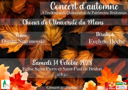 Concert du choeur de l'universit� du Mans, dirig� par Evelyne B�ch� - samedi 14 octobre 2023, Br�lon