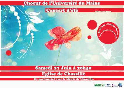 Concert du Choeur de l'Universit&eacute; du Maine, direction Evelyne B&eacute;ch&eacute; - 27 juin 2015 - Chassill&eacute;