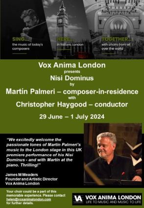 Concert au Cadogan Hall organis� par Vox Anima London - Nisi Dominus et Misatango de Martin Palmeri
