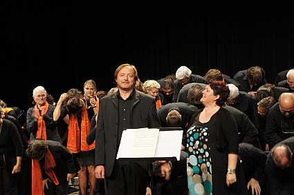 Dimitri Negrimovski (pianiste) et Evelyne B&eacute;ch&eacute; (chef de choeur)