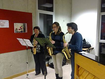 classe de saxophone d'Evelyne B&eacute;ch&eacute; &agrave; l'Universit&eacute; du Maine, le 27 mars 2013